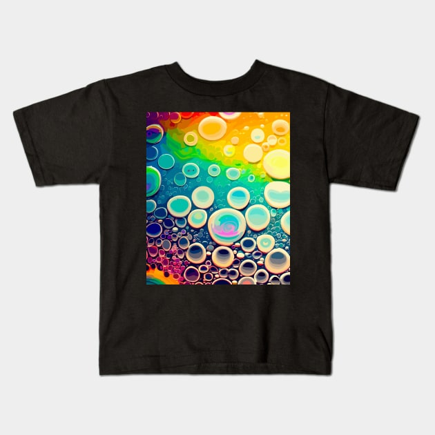 Eat my bubbles rainbow pattern Kids T-Shirt by TomFrontierArt